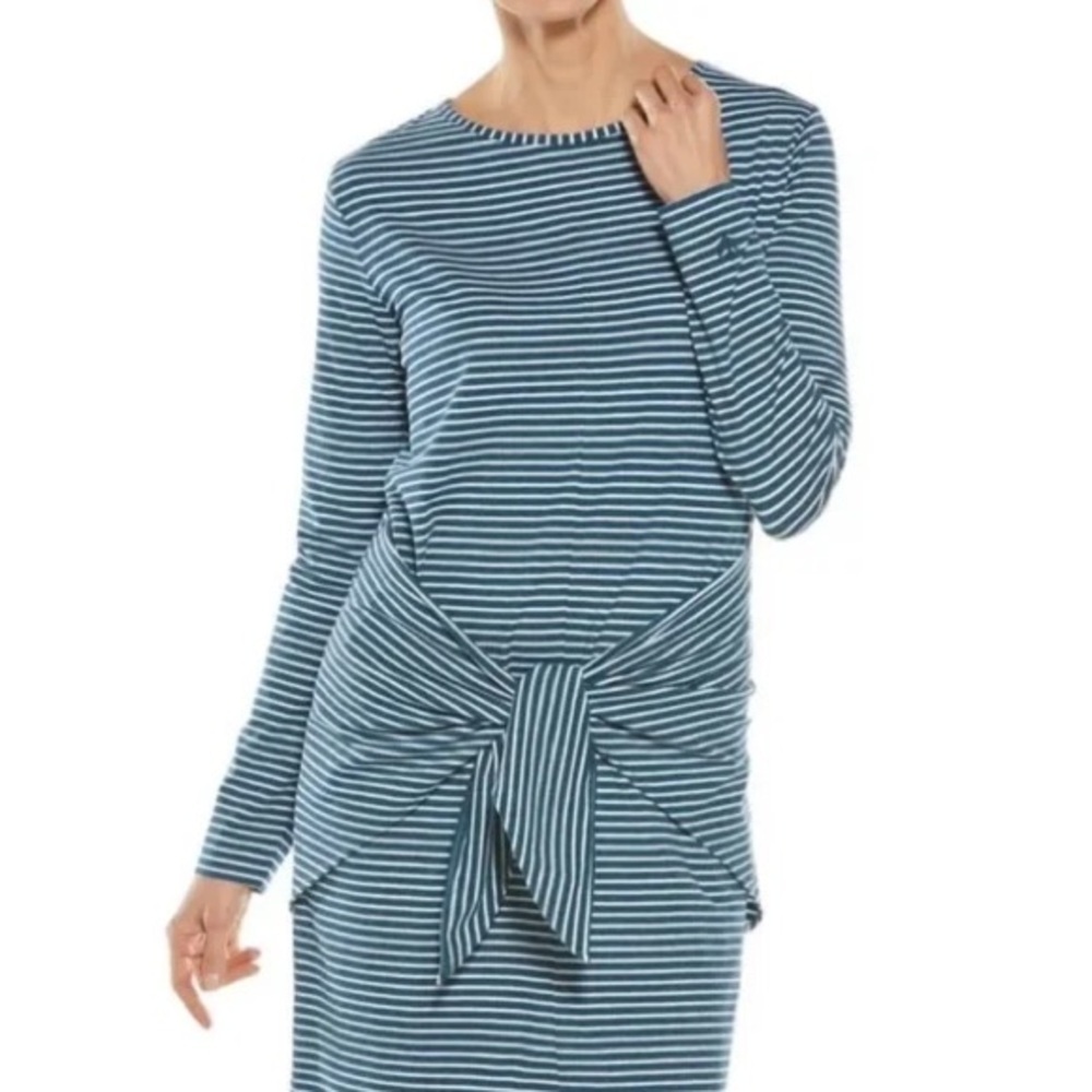 Coolibar Tie-Front Stripes Dress Size XS